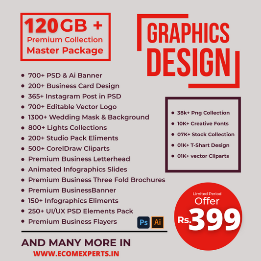 120+ GB Mega Graphic Designer Bundle 2.0 (Updated) @399