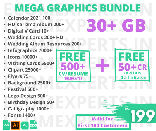 Mega Graphic Designer Bundle + (FREE 500+ CVV/RESUME TEMPLATES + 50+ CR IN Database)